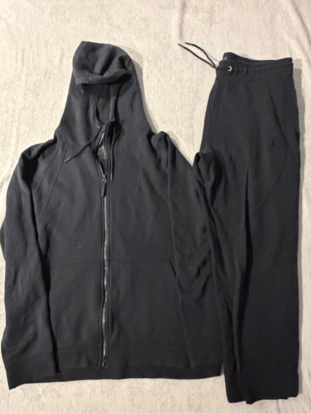 Jordan Men's Black Full-Zip Hooded Sweater and joggers